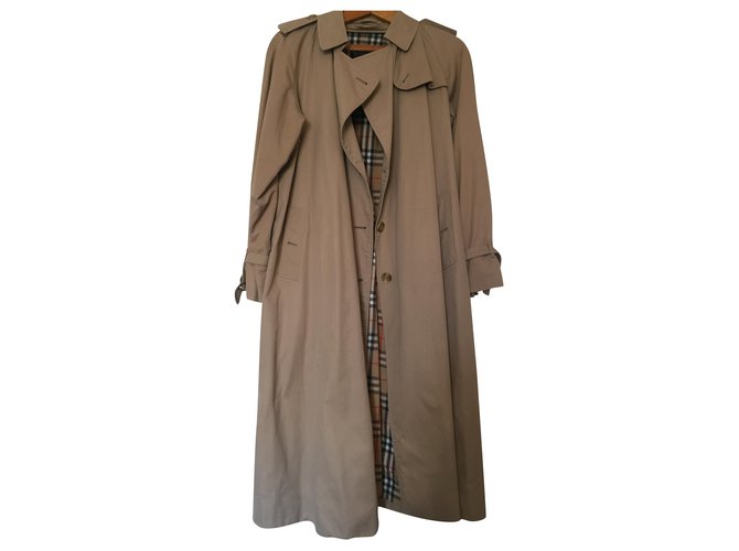 Burberry Manteaux, Vêtements d'extérieur Coton Polyester Beige  ref.262827