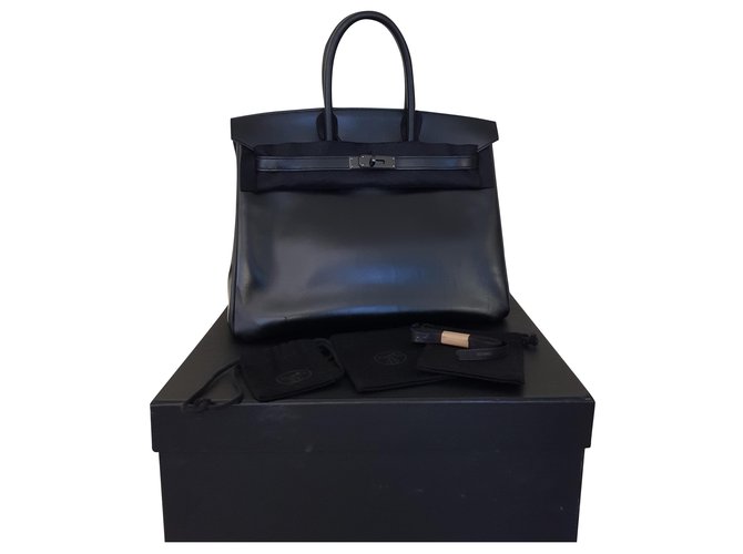 Hermès Birkin 35  Also schwarz Leder  ref.262889