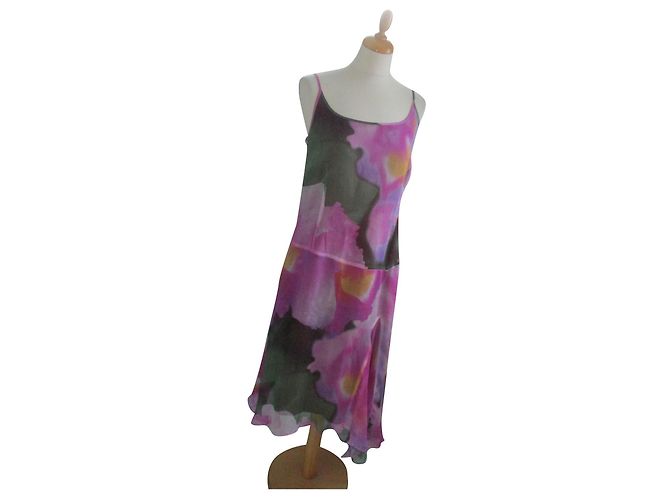 Autre Marque Gérard Pasquier Seidenkleid Mehrfarbig Größe 42 Mehrfarben