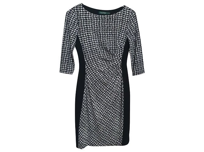 Ralph Lauren Hahnentritt Kleid schwarz weiß