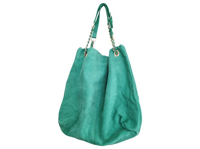 Bolsa Vanessa Bruno Caprice em camurça verde Dourado