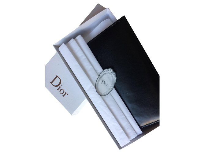 Dior Carteiras Pequenos acessórios Preto Pele de cordeiro  ref.263150