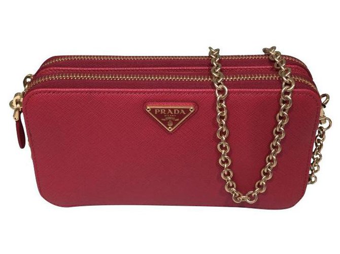 Prada saffiano leather bag new Red  ref.263209