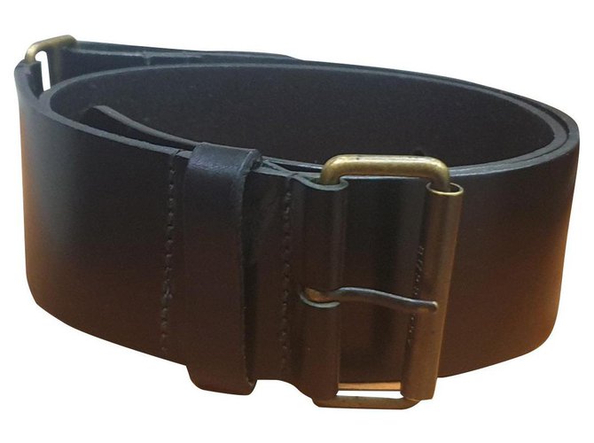 Cinturón de cuero negro de Burberry  ref.263215