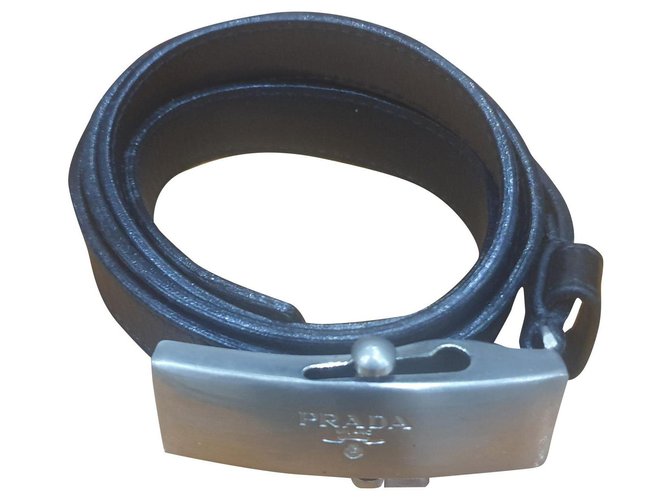 Prada vintage leather belt Black  ref.263223