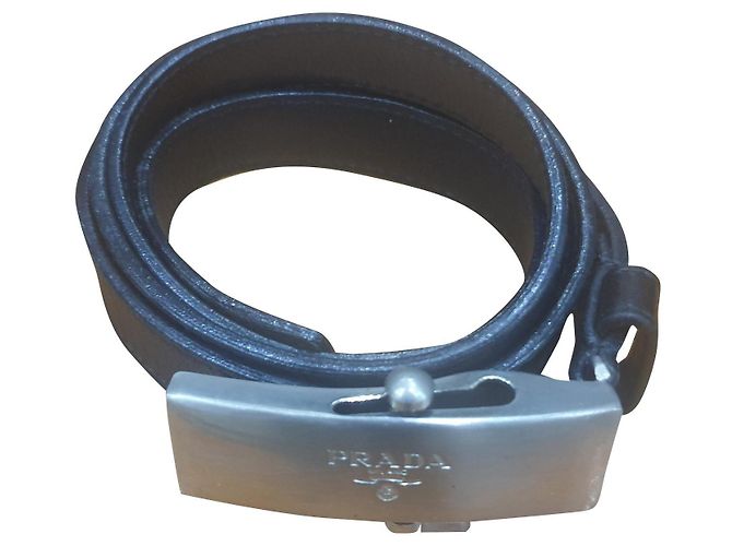 Prada vintage leather belt Black