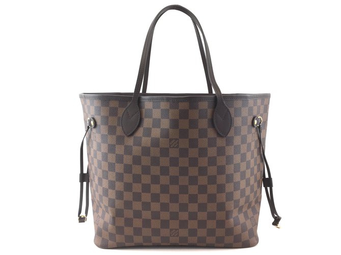 Louis Vuitton Neo Neverfull MM Damier Ebene Canvas Brown Leather  ref.263239
