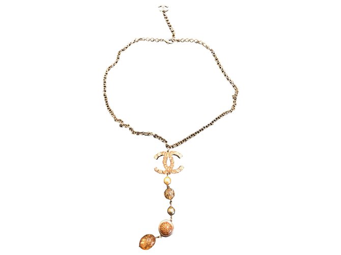 Chanel long necklace Gold hardware Metal  ref.263256