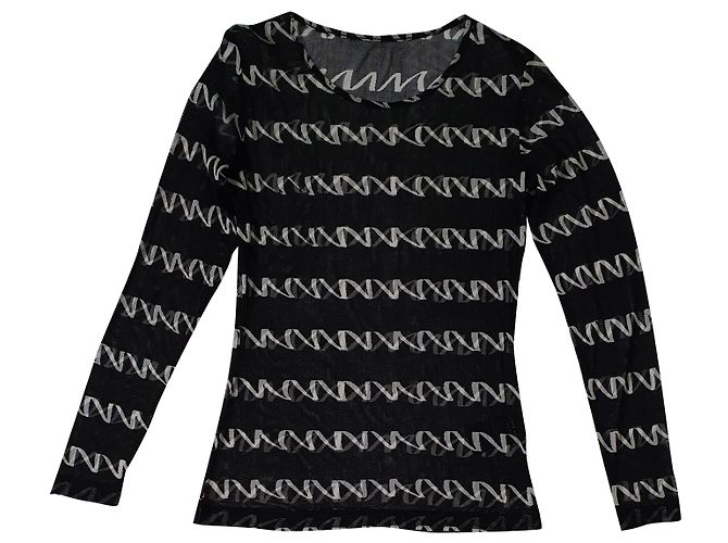 Bitte Kai Rand Transparente Seidenbluse Schwarz Weiß