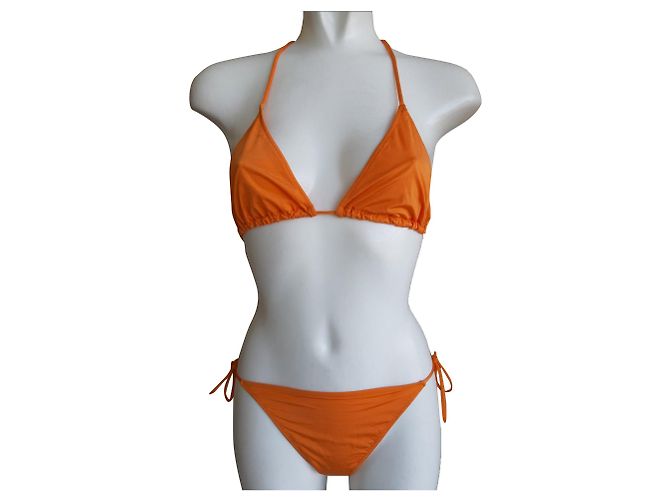 Guess Erraten Sie orange Bikini mit Strass-Logo