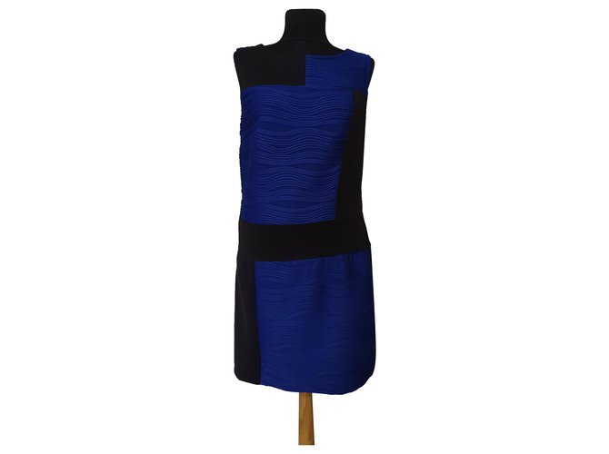 Cynthia Rowley Robes Polyester Elasthane Noir Bleu  ref.263288