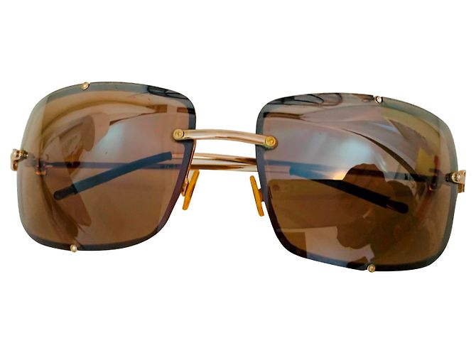 Occhiali da sole aviator D&G in metallo oro D'oro