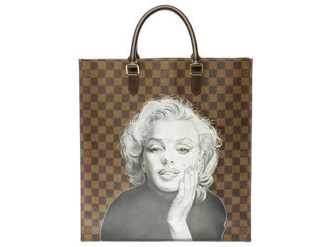 Splendid Louis Vuitton Plat handbag in ebony checkerboard