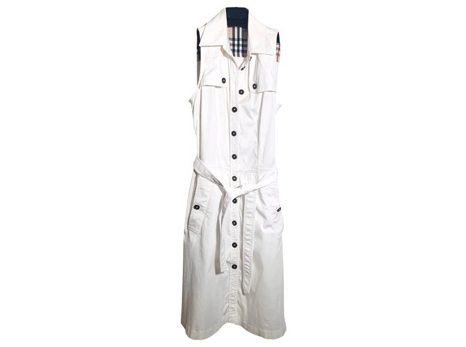 Burberry Dresses White Cotton  ref.263315
