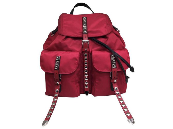 Prada backpack red new Nylon  ref.263457