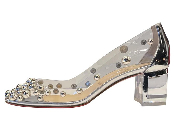 Christian Louboutin Heels Silvery Leather  ref.263531