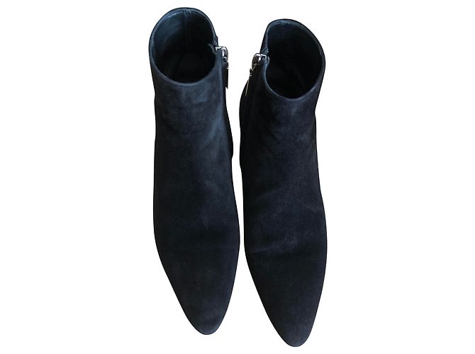 Botines Saint Laurent T de ante negro