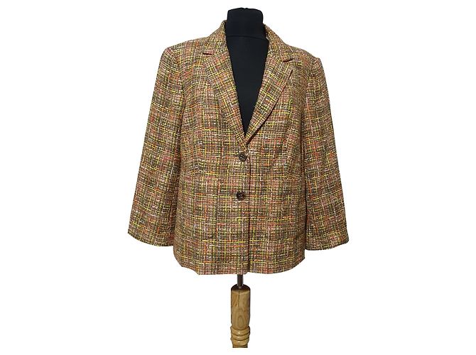 Escada Tweed Blazer Multicolore XL Multiple colors