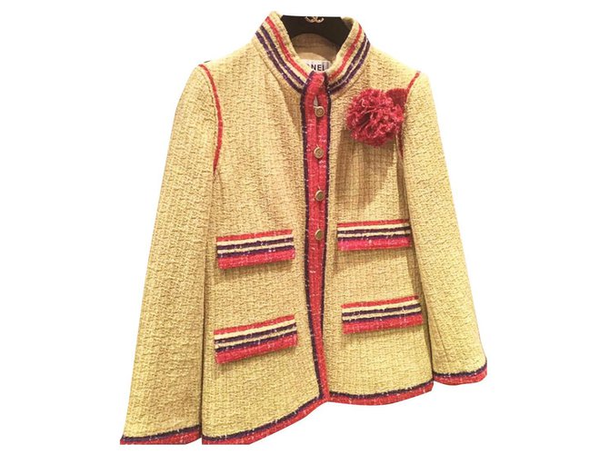Chanel Ultra Rara jacket with Brooch Multiple colors Tweed  ref.263688