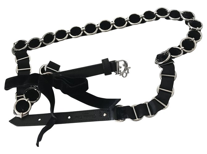 Dior Belts Black Silvery Chain  ref.263726