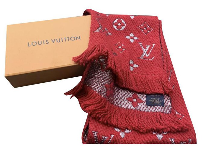 Louis Vuitton Bufandas Roja Lana  ref.263731