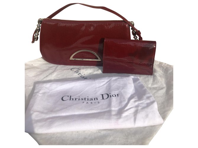Dior Malice monogram bag Dark red Patent leather  ref.263738