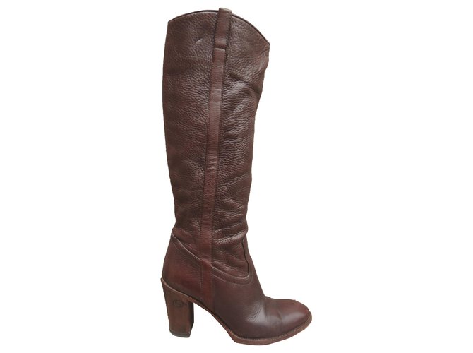 Gucci p boots 38 Dark brown Leather  ref.263766