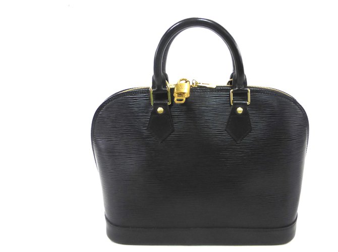 Louis Vuitton Alma PM Handbag Black EPI Leather Bag M52142 - Good