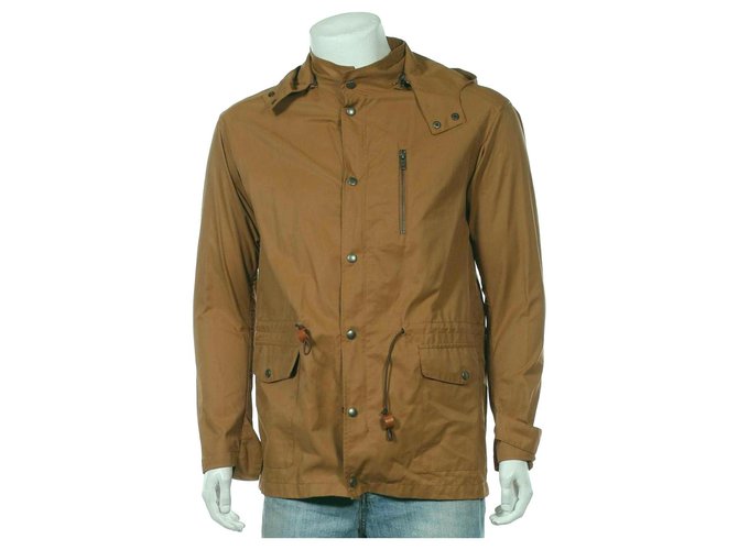 The Kooples Sport Men Coats Outerwear Brown Bronze Cotton Polyamide  ref.263813