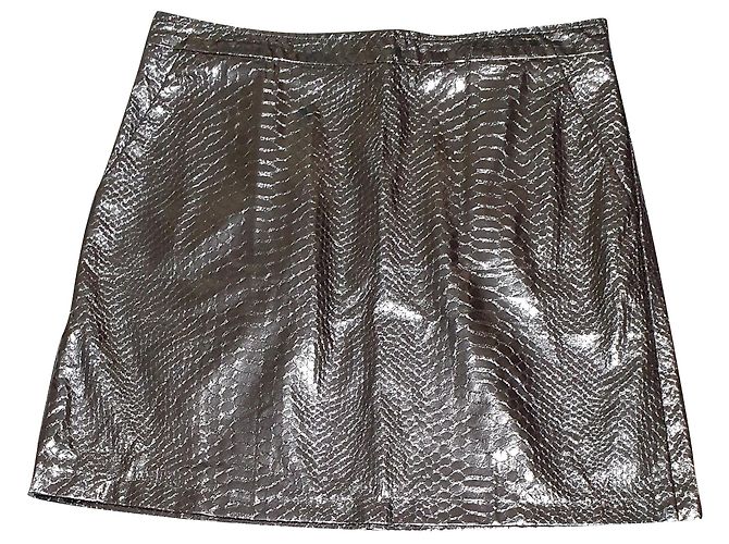Autre Marque Sister Jane Midirock metallisch silber Schlangenmuster