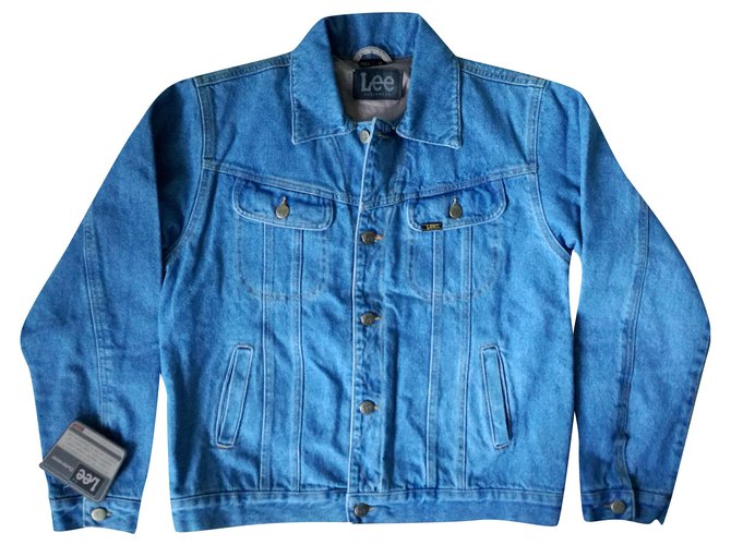 Autre Marque LEE Jeans NWT Blue Denim Western Trucker Jean Vestes, taille M & XL Coton Bleu  ref.263856