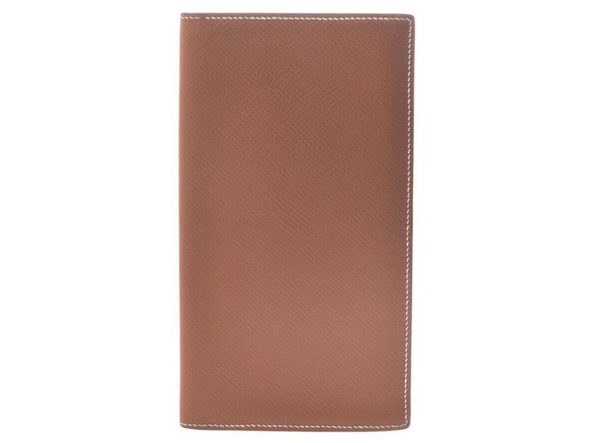 Hermès Portefeuille Hermes Cuir Marron  ref.263895