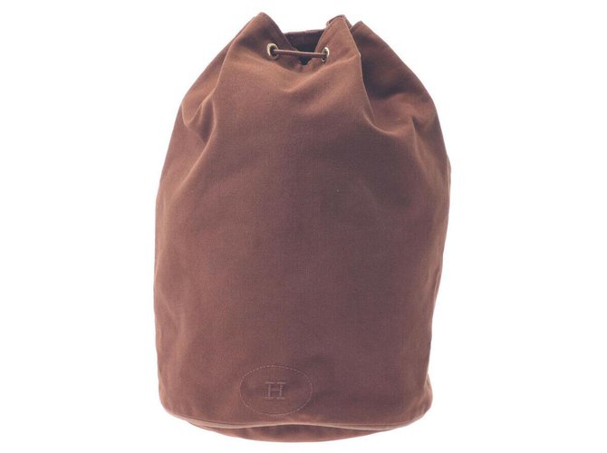 Hermès Shoulder bag Brown Cotton  ref.264141