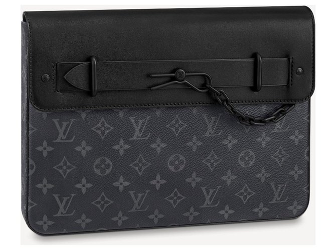 Louis Vuitton LV steamer pochette new Grey Leather  ref.264172