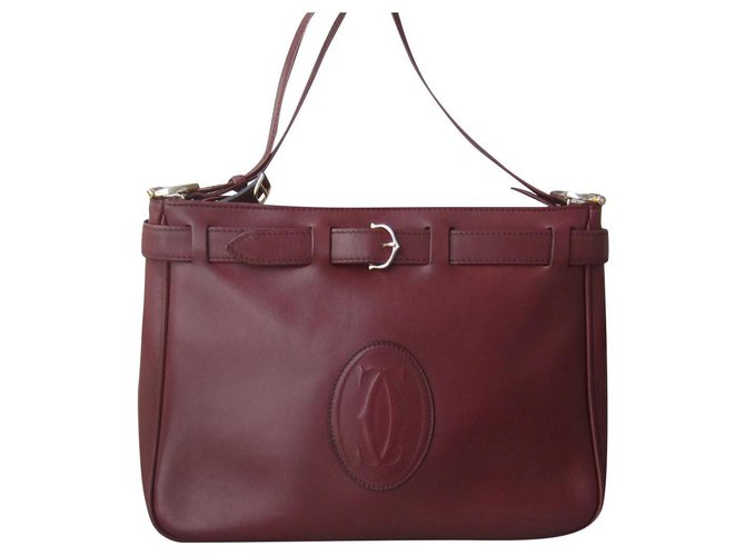 Cartier Handbags Dark red Leather  ref.264204