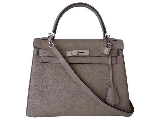 Hermès Hermes Kelly bag 28 Grey Leather  ref.264228