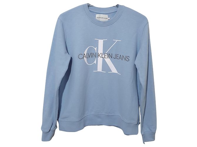 Calvin Klein CK Sweatshirt Blau Baumwolle Größe L