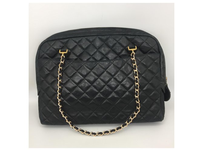 Chanel Shopping bag Black Leather  ref.264279