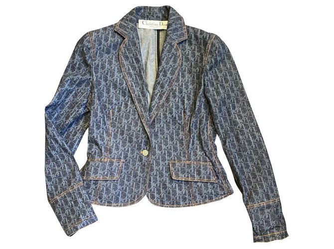 Dior Demin Blazer Blau Baumwolle  ref.264282