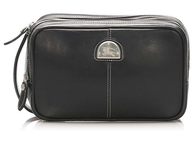 Burberry Black Leather Pouch Pony-style calfskin  ref.264319