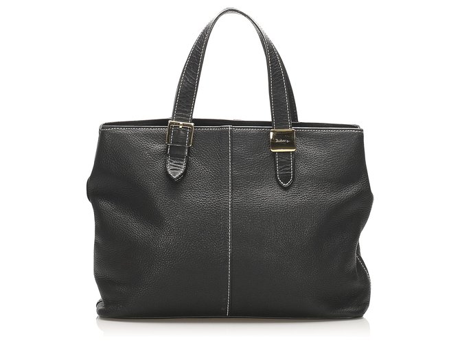 Burberry Black Leather Handbag Pony-style calfskin  ref.264326