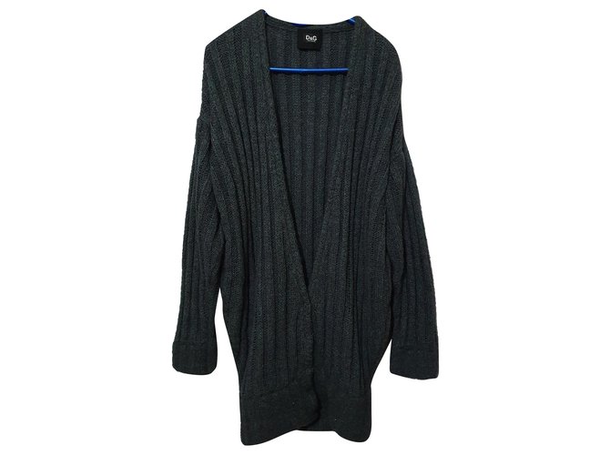 D&G Strickjacke in Grau Angora Mohair