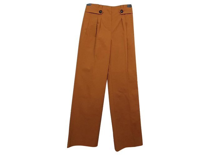 SéZane Pants, leggings Mustard Cotton Lyocell  ref.264466