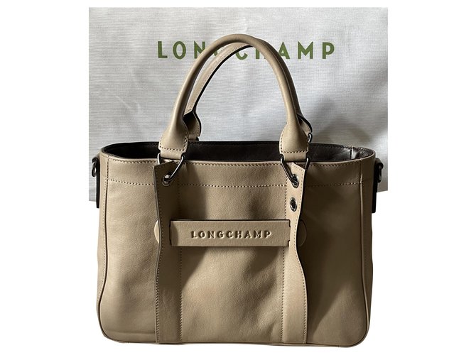 Longchamp bag 3D size S NEW color Mink Beige Leather  ref.264467