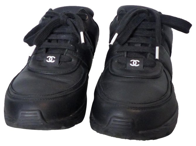 Chanel sneakers Cuir Noir  ref.264468