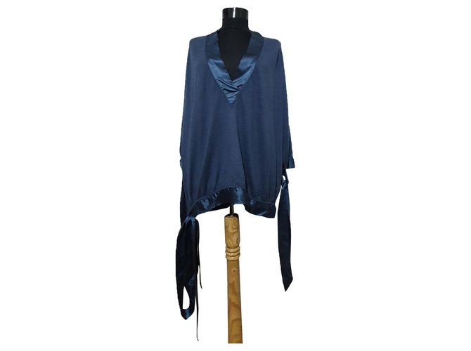 Stella Mc Cartney Tops Blue Silk Wool  ref.264472