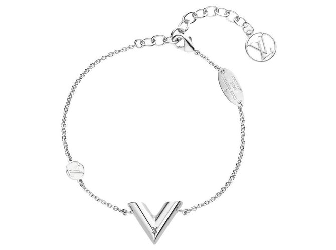 Louis Vuitton Bracelet souple LV Essential Métal Argenté  ref.264532