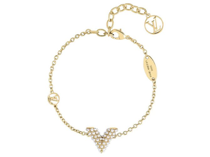 Louis Vuitton Bracciale LV perle Essential V. Gold hardware Metallo  ref.264534 - Joli Closet