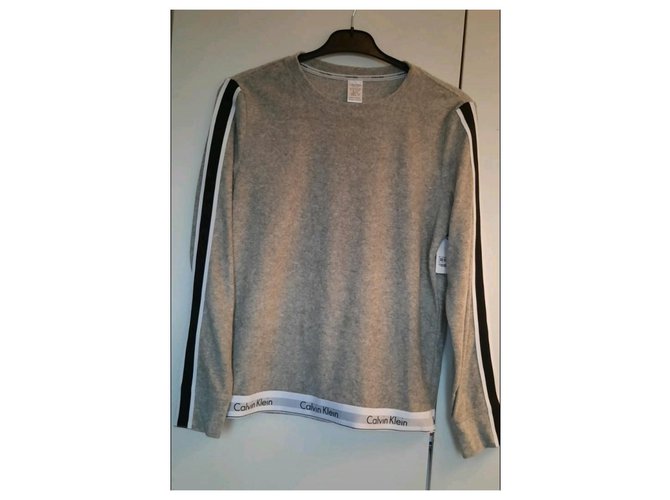 Calvin Klein Knitwear Grey Cotton  ref.264549