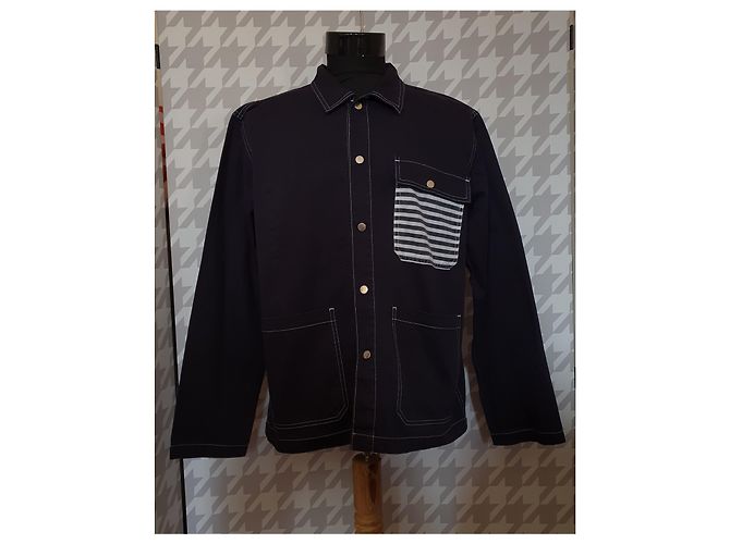 Giacca camicia Mads Norgaard blu in cotone XL